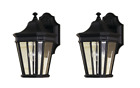Feiss OL5400BK Cotswold Lane Outdoor Patio Lighting Wall Lantern, Black, 2-Light