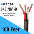 Wirenco 8/3 NM-B (100Ft Cut) Sheathed Residential Indoor Wire Compare to Romex