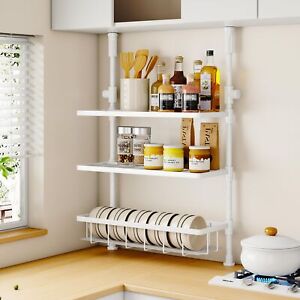 3-Tier Spice Rack Organizer, Multi-functional Kitchen Countertop Shelves, Wal...