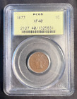 Rare Key Date: 1877 Indian Head Cent PCGS XF40, Old Green Holder (OGH)