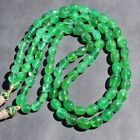 2 Strand 499 Cts Green Onyx Oval Shape Beaded Beautiful Necklace AK 05 E478