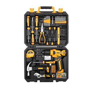 DEKOPRO 126 Pcs Tool Set Mechanics Tools Kit & Electric Driver Set DIY Tool Kit
