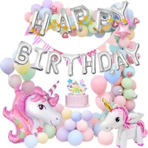 Unicorn Theme Happy Birthday Decor Balloons Garland Baby Party Balloons Arch Kit