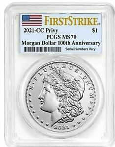 2021-CC Morgan Silver Dollar - Privy Mark PCGS MS70 Confirmed Order 2023a