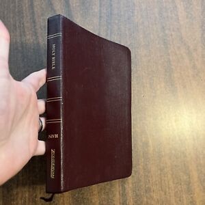NIV 1984 Large Print Thinline Reference Bible - Burgundy Bonded Leather - OOP 84
