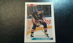 Adam Graves NY Rangers NHL 1992 Bowman PRE PRINT BLANK BACK RARE WOW