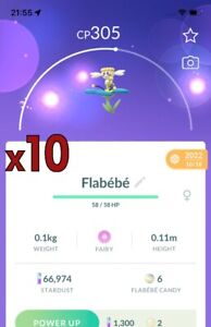 Pokemon TRADE - 10x Flabebe Blue Trades !! Good Chance of Lucky and Good IVs !!