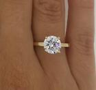 0.75 Ct Classic 4 Prong Round Cut Diamond Engagement Ring SI2 D Yellow Gold 18k