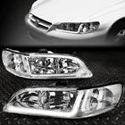 FOR 1998-2002 HONDA ACCORD PAIR CHROME HOUSING CLEAR CORNER HEADLIGHT W/LED DRL (For: 2000 Honda Accord Coupe)