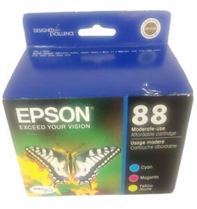 Epson 88 Ink Cartridges Cyan, Magenta, Yellow Model T088520 Expired 05/2012 NIB