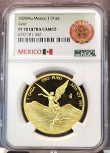 2020 MEXICO 1 ONZA GOLD LIBERTAD NGC PF 70 ULTRA CAMEO ONLY 250 MINTED KEY DATE