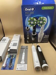 Oral B Pro 1000 Black & White Toothbrush Twin Pack