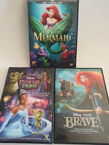 Disney Movies Lot Of 3 DvDs Little Mermaid/Brave/Princess and the Frog.