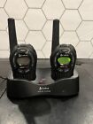 2X Cobra microTALK PR 3850 WX Two Way Radio W/ Charger & Charging Base
