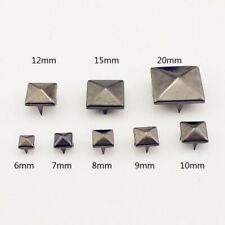 100Pcs Black Pyramid Rivets Metal Studs Leather Decor Clothing Shoes Accessories
