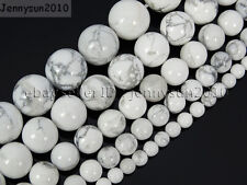 Natural White Howlite Gemstone Round Beads 15.5'' 2mm 3mm 4mm 6mm 8mm 10mm 12mm