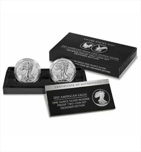 2021 Designer Edition American Silver Eagle 2-Coin Reverse Proof Set with OGP