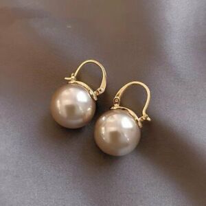 Fashion Champagne Pearl Ear Stud Earrings Drop Dangle Women Wedding Jewellery