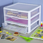 Storage Box,Wide 3 Drawer Unit Plastic Multi-purpose Versatile Storage White