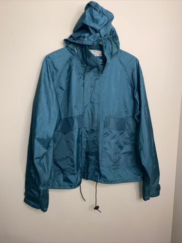 VTG Orvis Rain Windbreaker L Green Waterproof Hooded Lightweight Fishing Jacket