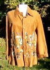 Reversible Ostrich Print Caramel Color Leather Suede Cowgirls Jacket XXL NWOT