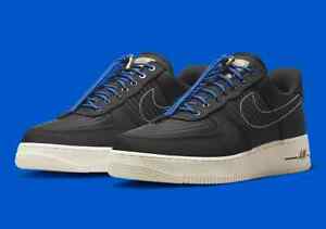 Nike Air Force 1 '07 LV8 Shoes Black Blue White DV0794-001 Men's NEW