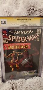 Amazing Spider-man #28 cgc Signed By Stan Lee Silver Marker 9/65 1st Molten Man