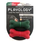 Playology, Dual Layer Bone, 15 lbs, Small Dogs Toy, (1) Ham & (1) Prime Rib