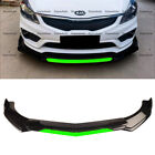 For Kia Rio Universal Front Bumper Lip Spoiler Splitter Gloss Black Green (For: 2023 Kia Rio)