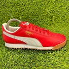 Puma Roma Basic Mens Size 8 Red White Athletic Leather Shoes Sneakers 353572-96