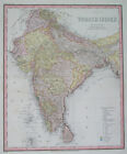 1865 RARE ORIGINAL MAP INDIA PAKISTAN BENGAL CEYLON MUMBAI KOLKATA GUJARAT SIKHS