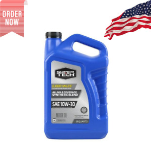 Super Tech All Mileage Synthetic Blend Motor Oil SAE 10W-30, 5 Quarts