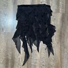 2000s Vintage Bebe Black 100% Silk Jellyfish Asymmetrical Mini Skirt Womens Smal