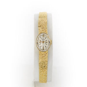 1960s Vintage Rolex 14k Gold Manual Wind 14mm Oval Ladies Dress Watch #W76557-1