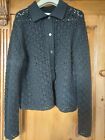 Vince Crochet Wool/ Cashmere Button Cardigan Black Size L