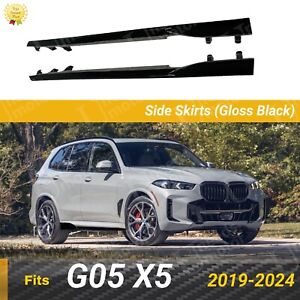 Fits 2019-2024 BMW G05 X5 M Sport ABS Gloss Black Body Kit Extension Side Skirts