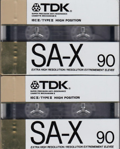 Lot of 2 TDK SA-X 90 1988 TYPE II 1988 Blank Cassette Tapes NEW SEALED PERFECT