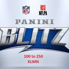 Panini NFL BLITZ Digital Cards - YOUR PICK! numbered 100 - 250 KLMN