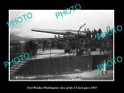 OLD LARGE HISTORIC PHOTO OF FORT WORDEN WASHINGTON VIEW OF THE 12 INCH GUN 1915