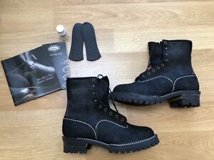 Wesco Jobmaster Boots 8 In. Rough Out Black Mens Size 9.5 E Brand New In Box