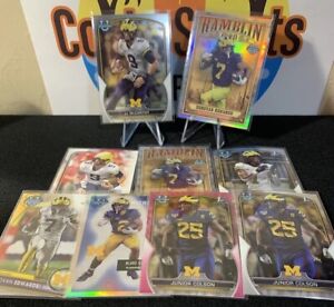 MICHIGAN WOLVERINES  (9) Card LOT Bowman Inserts+Base+Chrome+Color And More!