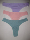 3pk Kawaii pastel thong panties S pink/purple/green nip