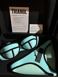 Triangl Neoprene Bikini Swimsuit 2 Piece Women’s With Tags And Box Blue Teal New