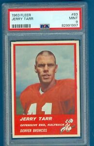 1963 Fleer Football #83 Jerry Tarr ROOKIE Broncos PSA 9 MINT