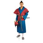 Mens Samurai Costume + Hat M L XL Adult Japanese Ninja Warrior Fancy Dress