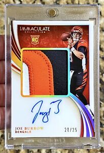 2020 Panini Immaculate Collection JOE BURROW #/25 Gold Rookie Premium Patch Auto