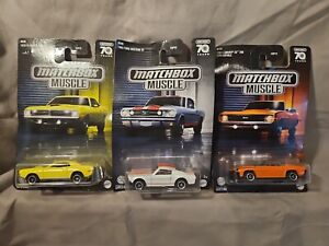 Matchbox Muscle Diecast Lot Of 3  1/64  Scale  70 Year Anniversary Cars