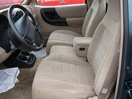 1991-1997 Ford Ranger & Explorer 60/40 Bench Seat Car Seat Covers in Tan Twill (For: 1995 Ford Ranger)