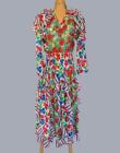 Diane Freis Original 70's Vintage Georgette Floral Maxi Dress FESTIVE COLORS S-M