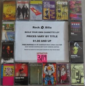 $1 & UP METAL ALTERNATIVE INDIE ROCK PUNK NEW WAVE CASSETTE TAPES BUILD YOUR LOT